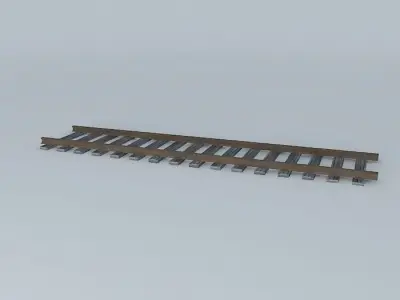 Eco Rail Track Straight Old Wooden Split Sleepers Free 3D model