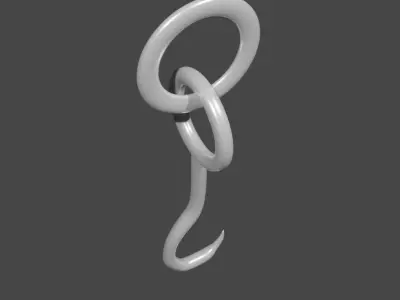 A Metallic Hook 3D model