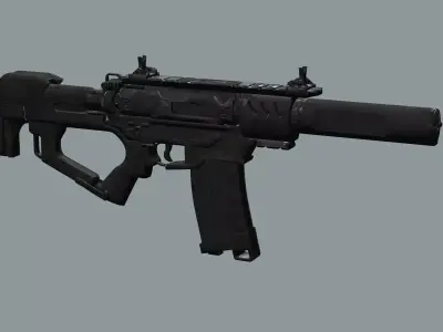 VHS2 Assault Compact Assault Rifle Low-Poly 3D Model Low-poly 3D model