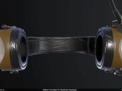 Peltor Comtac III 3 Headset - Game Ready - PBR Low-poly 3D model