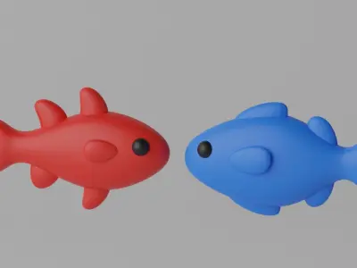 Cartoon Cute Fish 3D model