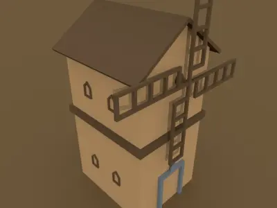 modular isometric low-poly castle Free low-poly 3D model
