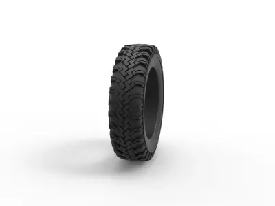 Military tire 11 Scale 1 to 25 3D print model
