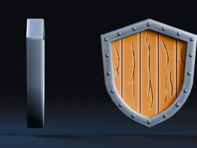 Low poly - Stylized Game Items - Shield Low-poly 3D model