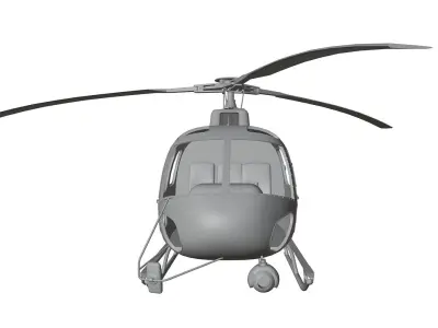 Military helicopter 3D model