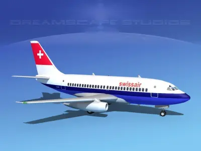 Boeing 737-100 Swissair 3D model