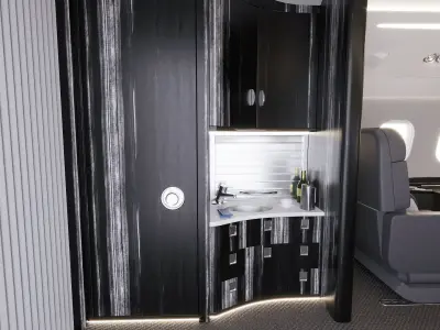 Buisiness jet interior Black 3D model