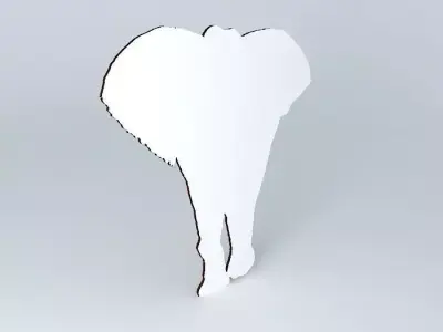 wood cutout elephant elephant wooden panel wall decor decoration Free 3D model