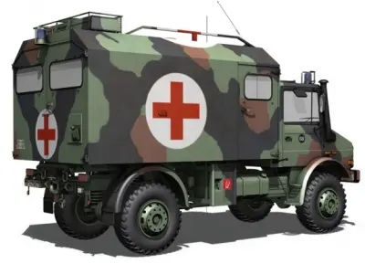 Mercedes Benz Unimog U1300L - Ambulance 3D model