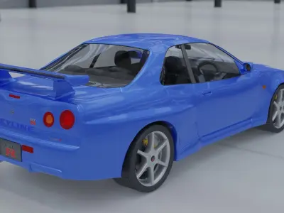 Nissan Skyline R34 GT-R V-spec 2 Free 3D model