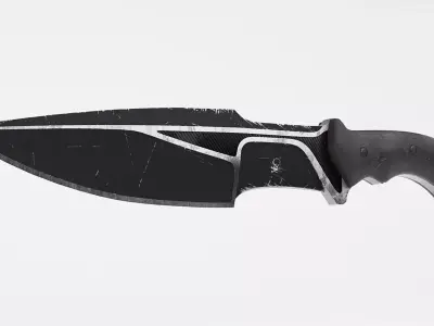 Military Combat Knife Low-poly 3D model