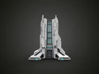 scifi buildings 3D print model