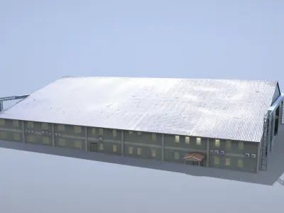 MilitaryBase PortoVelho Hangar 01 Low-poly 3D model