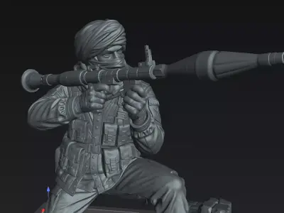 Desert RPG Gunner STL Modern Warfare Miniature Model 3D print model