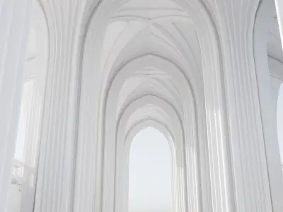 medieval palace stair Low-poly 3D model