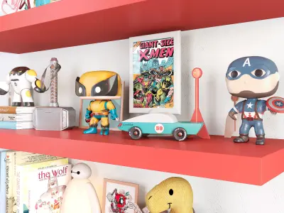 Boys room set of toys  3D model