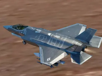 F35A Lightning II - Rigged - with high resolution Textures Low-poly 3D model