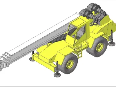 Mobile Crane 25T-08 Low-poly 3D model
