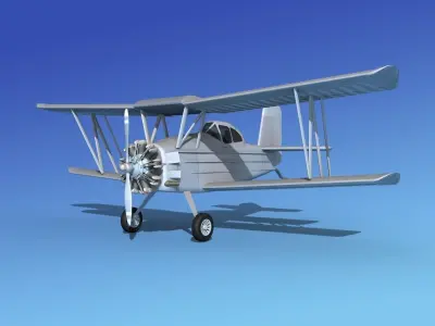 Grumman AgCat Bare Metal 3D model