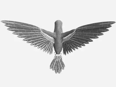 hummingbird flying in air 3D model