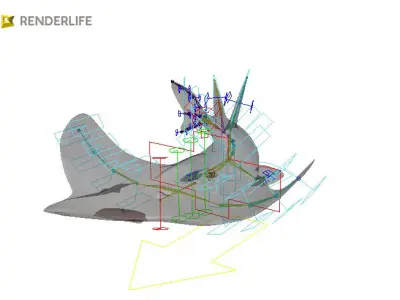 Angel Shark with animation 3D model