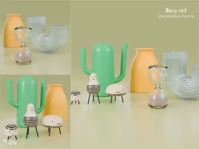 IKEA set - Decorative items - 5 pieces Free 3D model