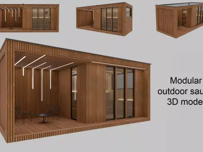 Modular outdoor sauna steam house bath house 3D model 3D model