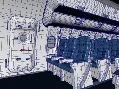 Economy Class Interior 3D model