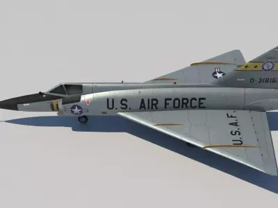 Convair F102 Delta Dart Low Poly Static Low-poly 3D model