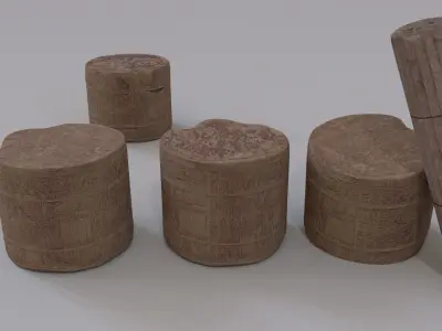 column pharaoh 3d ancient models Low-poly 3D model