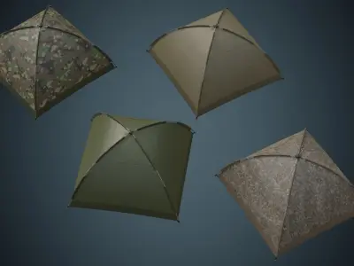 Tent 1B Low-poly 3D model