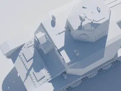 Type 92 armored car Low-poly 3D model