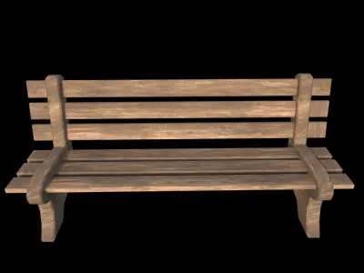 Bench - PBR - Textured Low-poly 3D model