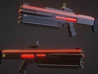 laser weapon game-ready Free low-poly 3D model