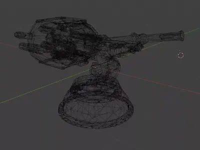 Machine Gun Turret Low-poly 3D model buy
