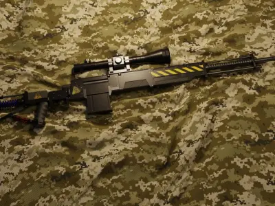 Sniper rifle FPS Game-Ready Weapon Low-poly 3D model