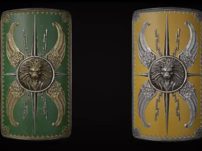 Roman Shield Low-poly 3D model Low-poly 3D model