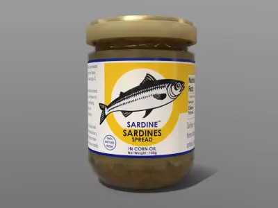 Fish Spread Pates - Sardines Jar Low-poly 3D model