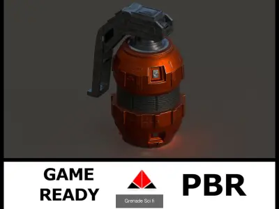 Granade Low Poly PBR grenade 3D Model Collection