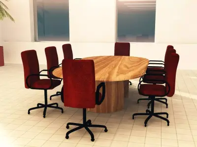 Boardroom Table and Chairs 3D model