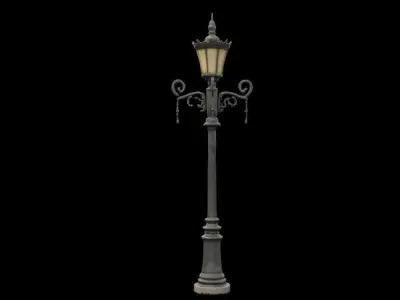 MEDIEVAL LIGHT POST Low-poly 3D model