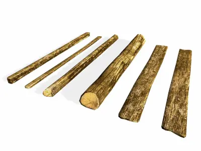 Lumber Kit - Rough-Hewn Texture Low-poly 3D model