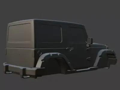Black jeep body 3D model