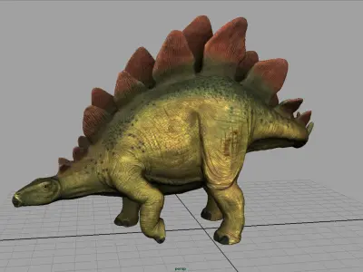 Stegosaurus dinosaur Low-poly 3D model
