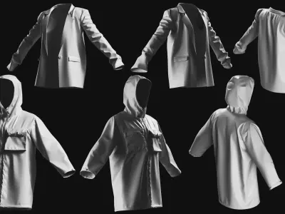 Basemesh Coat Jacket Collection 3D model