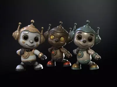 Low-poly model of the character Minirobotic2 Low-poly 3D model