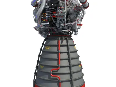 RS-25 Space Shuttle Rocket Engine 3D model