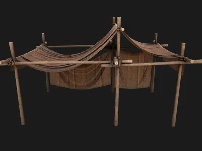 Arab Trading Tent Stalls Low-poly 3D model