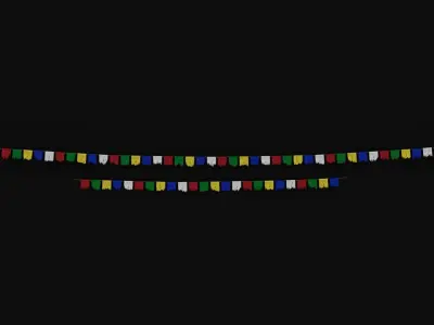 Tibetan Prayer Flags Game Ready for UE 5 or Maya Low-poly 3D model