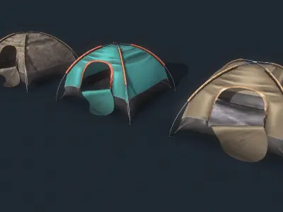 Camping Tent Low-poly 3D model